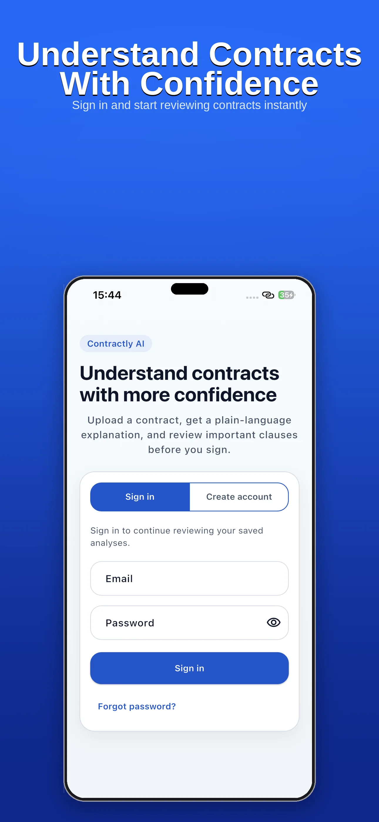 Contractly AI — Sign In — Get Started