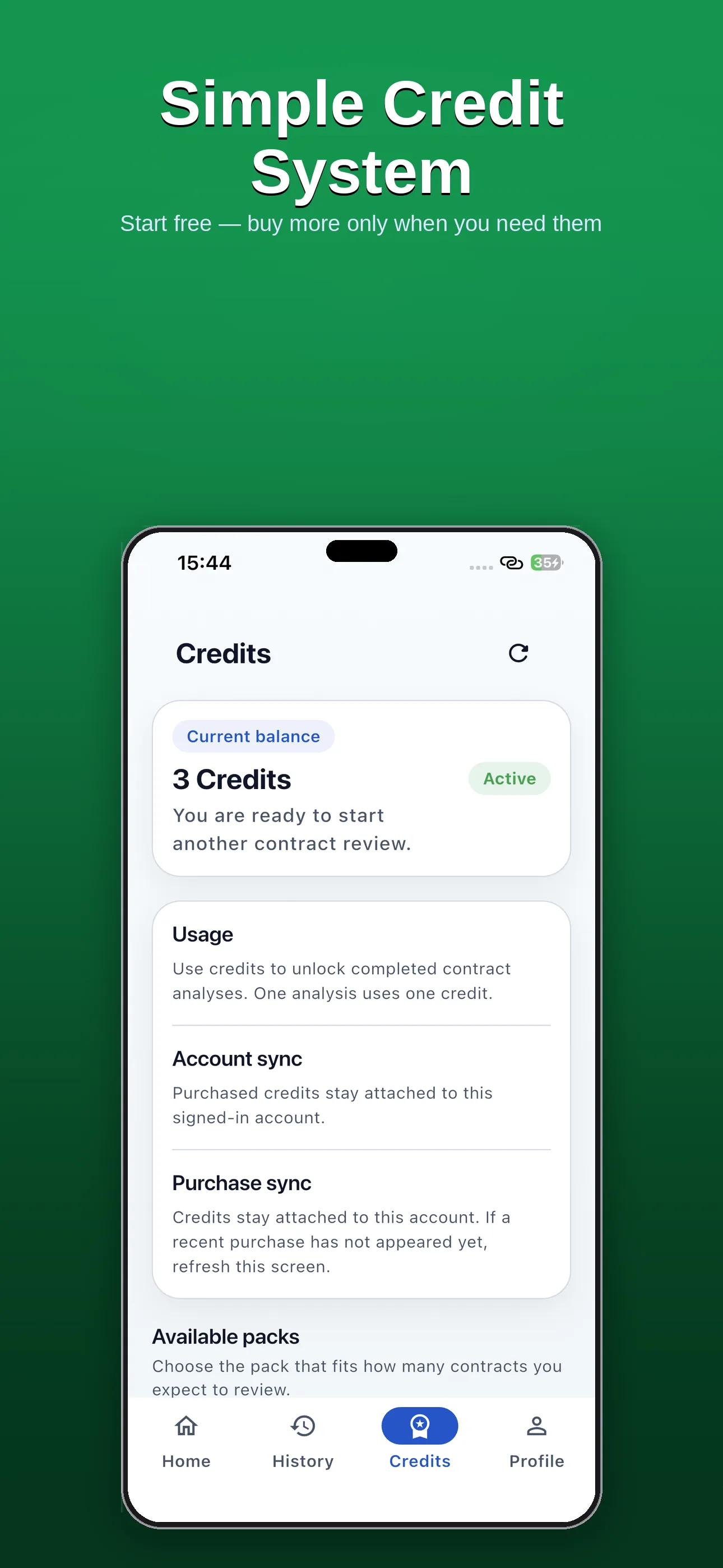 Contractly AI — Credit Balance