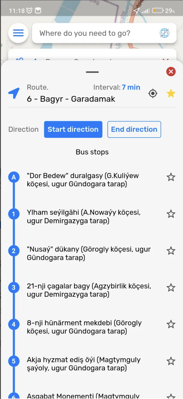 Duralga — Schedule