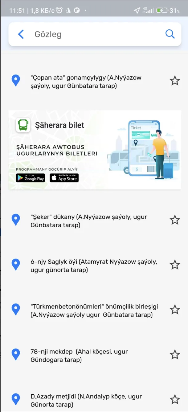 Duralga — Stops
