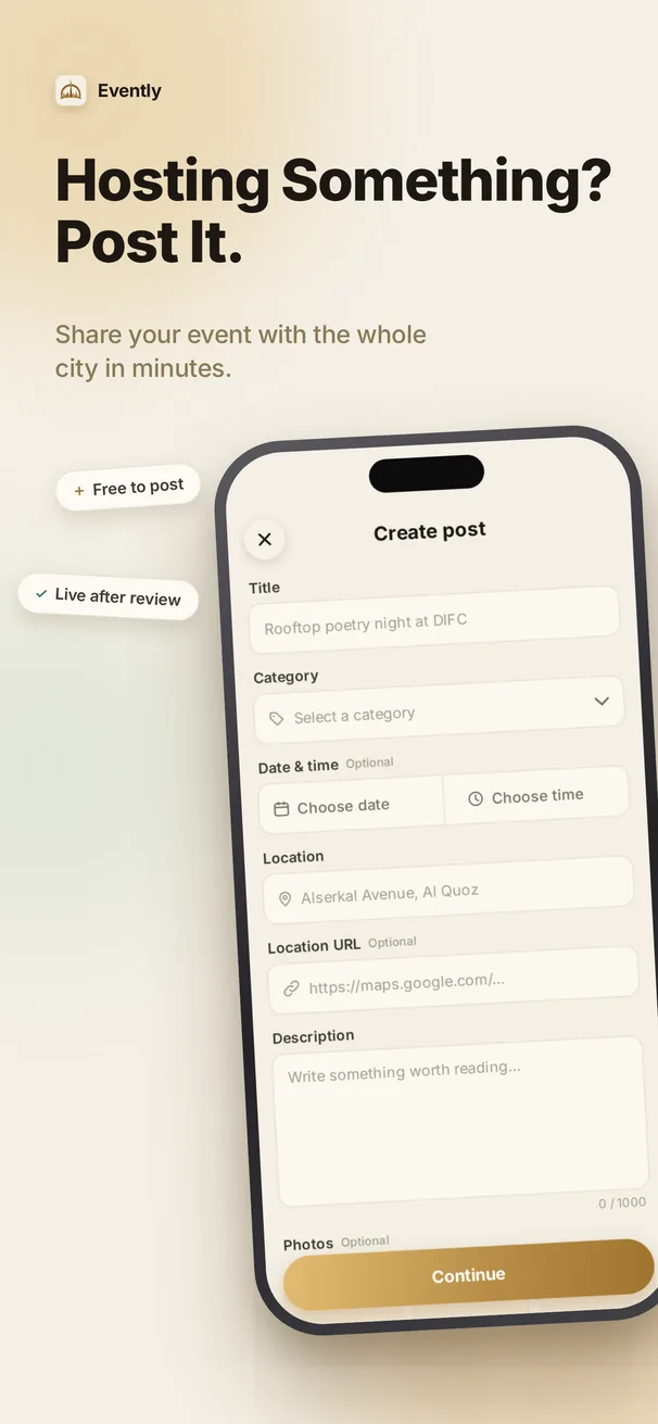 Evently UAE — Community announcements