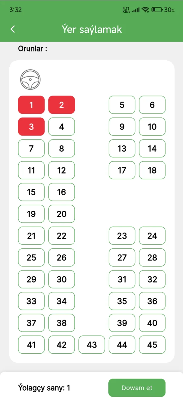 Shaherarabilet — Seat Selection